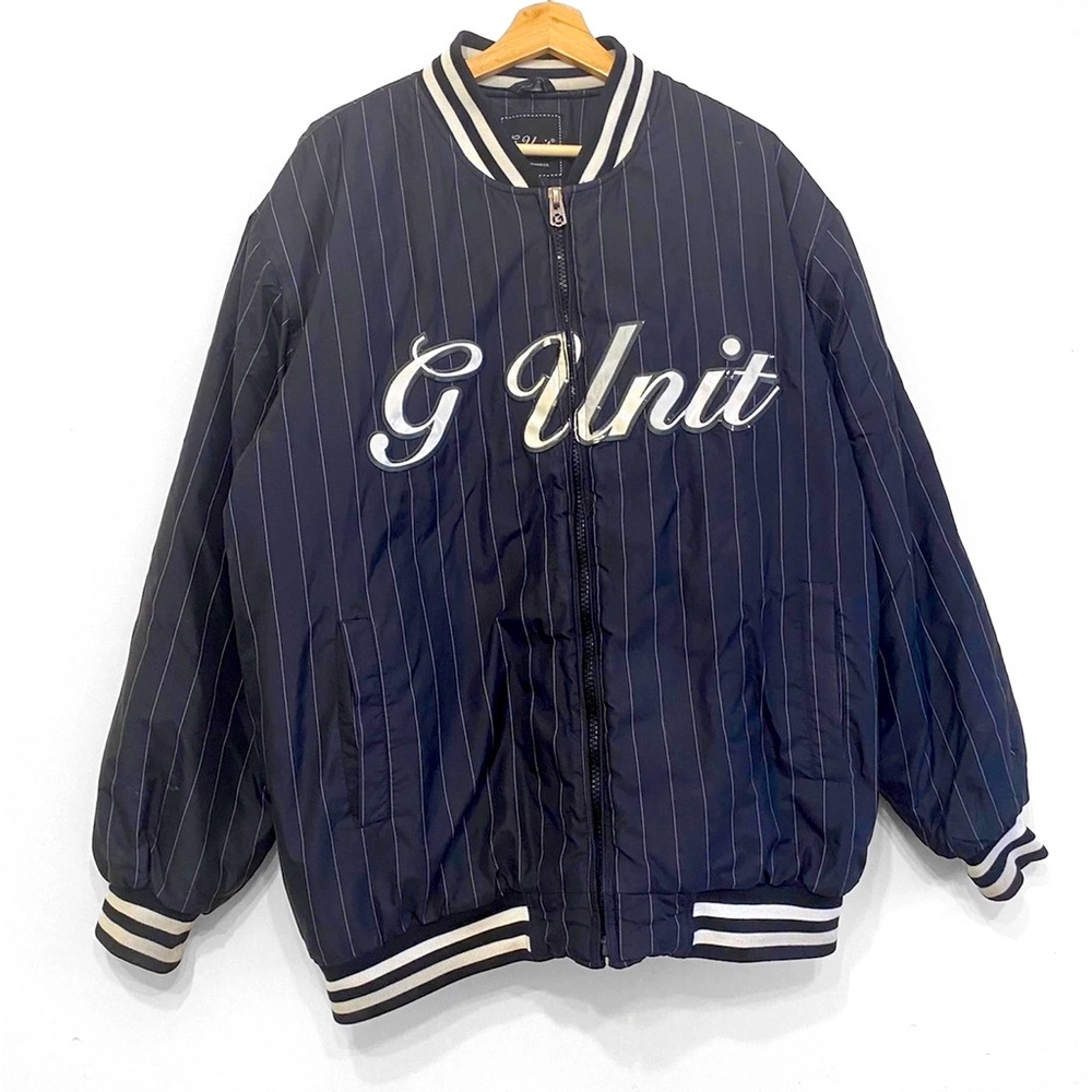 G-UNIT XL BLACK AND WHITE PINSTRIPE JACKET